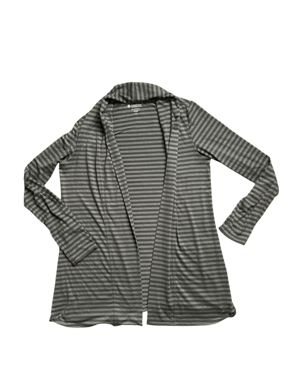 Coolibar Black/gray Striped Open
UPF 50+ Sun Protective 
Cardigan size small.